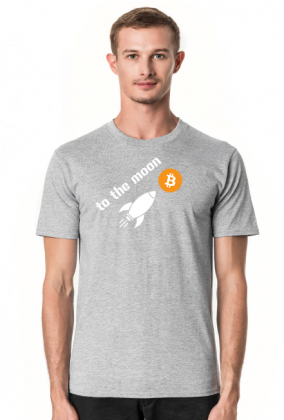 Bitcoin to the moon - koszulka z rakietą