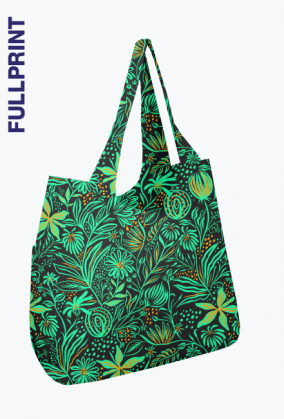 torba na ramię w zielone kwiaty