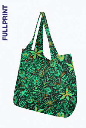 torba na ramię w zielone kwiaty