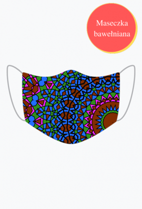 kolorowa maseczka z nadrukiem