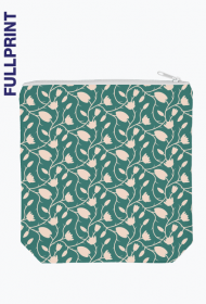 zielona kosmetyczka w kwiaty