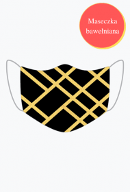 minimalistyczna maseczka w złote paski