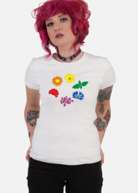 Koszulka T-shirt Kwiaty Tęcza