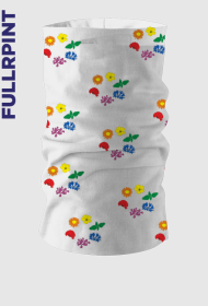 Komin/Chusta/Maska wielofunkcyjna Kwiaty Tęcza