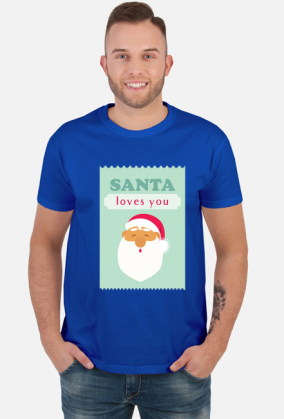 Santa loves you - świąteczna koszulka męska