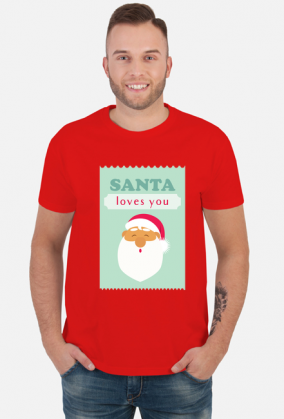 Santa loves you - świąteczna koszulka męska