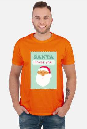 Santa loves you - świąteczna koszulka męska