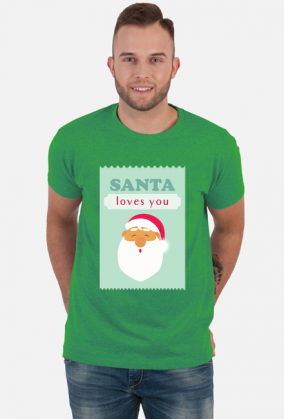 Santa loves you - świąteczna koszulka męska