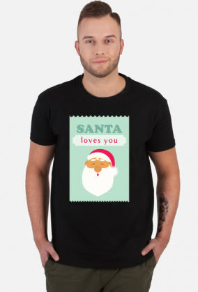 Santa loves you - świąteczna koszulka męska