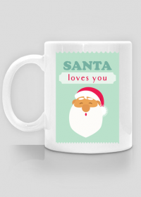 Santa loves you - świąteczny kubek z nadrukiem Mikołaj
