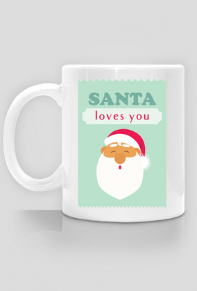 Santa loves you - świąteczny kubek z nadrukiem Mikołaj