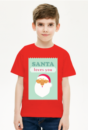Santa loves you - świąteczna koszulka chłopięca