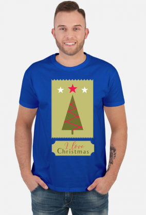 I love Christmas - męska koszulka ze świątecznym nadrukiem