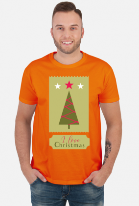 I love Christmas - męska koszulka ze świątecznym nadrukiem