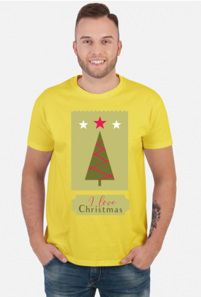 I love Christmas - męska koszulka ze świątecznym nadrukiem