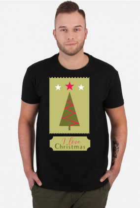 I love Christmas - męska koszulka ze świątecznym nadrukiem