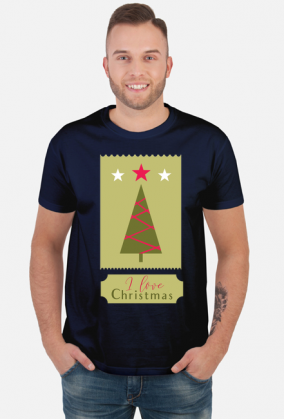 I love Christmas - męska koszulka ze świątecznym nadrukiem