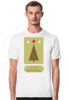 I love Christmas - męska koszulka ze świątecznym nadrukiem