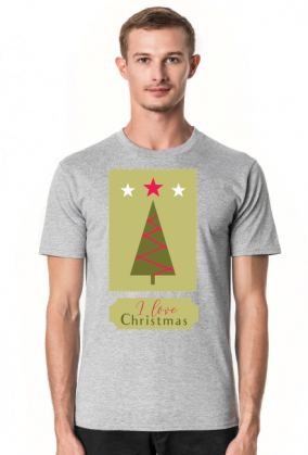 I love Christmas - męska koszulka ze świątecznym nadrukiem
