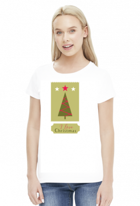I love Christmas - damska koszulka ze świątecznym nadrukiem