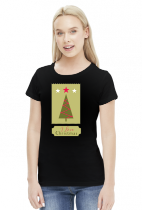I love Christmas - damska koszulka ze świątecznym nadrukiem