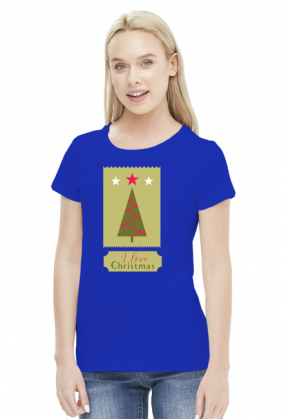 I love Christmas - damska koszulka ze świątecznym nadrukiem