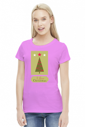 I love Christmas - damska koszulka ze świątecznym nadrukiem