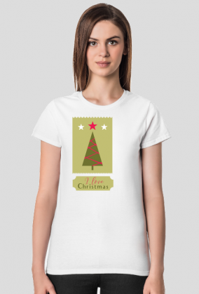 I love Christmas - damska koszulka ze świątecznym nadrukiem