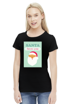 Santa loves you - świąteczna koszulka damska