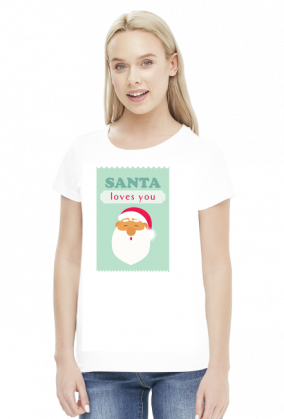 Santa loves you - świąteczna koszulka damska