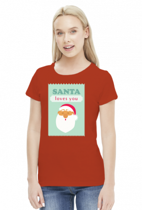 Santa loves you - świąteczna koszulka damska