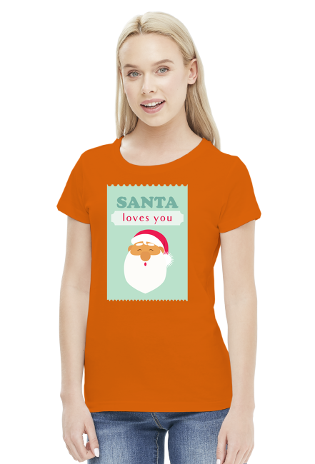 Santa loves you - świąteczna koszulka damska