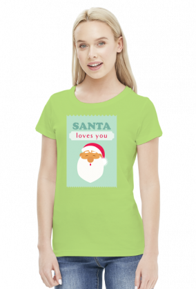 Santa loves you - świąteczna koszulka damska
