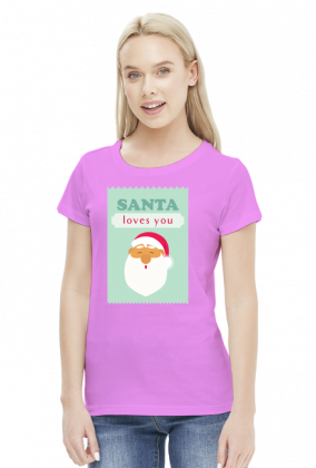Santa loves you - świąteczna koszulka damska