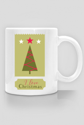 I love Christmas - kubek z choinką - prezent na święta