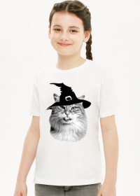 Koszulka Kot Halloween w kapeluszu