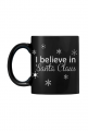 I believe in Santa Claus - wierzę w Świętego  Mikołaja - świąteczny czarny kubek z nadrukiem