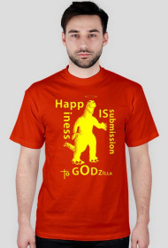T-shirt Godzilla Happiness for male (yellow)