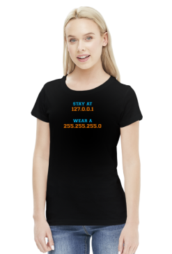 Stay At Home Balck Fit Tee
