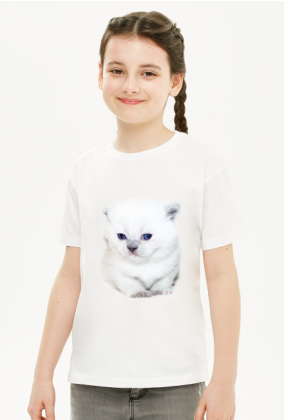 Koszulka z białym kotkiem
