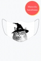 maseczka na twarz Kot Halloween w kapeluszu