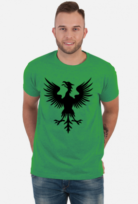 Czarny ptak herbowy - koszulka męska