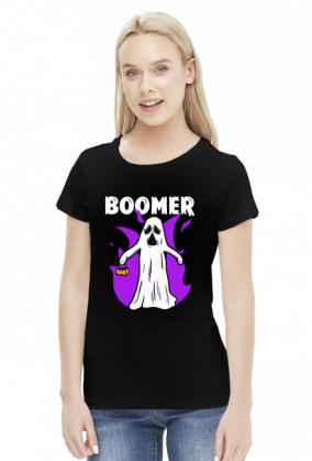 Boomer koszulka damska z duchem halloween