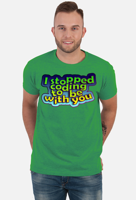 Koszulka męska zielona - stopped coding