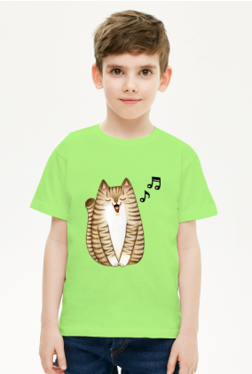 Chłopiec- śpiewający kotek