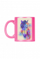 różowy kubek z głową konia kolor