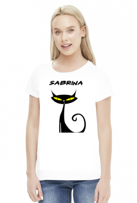 Sabrina - cat - koszulka damska