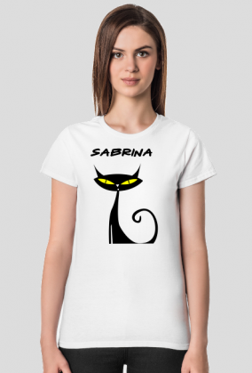 Sabrina - cat - koszulka damska