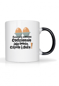 Jaja czyste i duże | Kubek z hasłem prosto z PRL