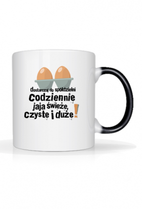 Jaja czyste i duże | Kubek z hasłem prosto z PRL